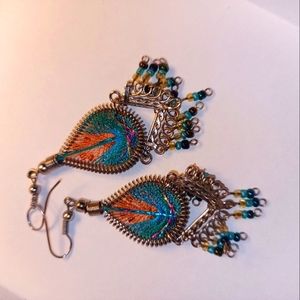 Thread and Bead Earrings